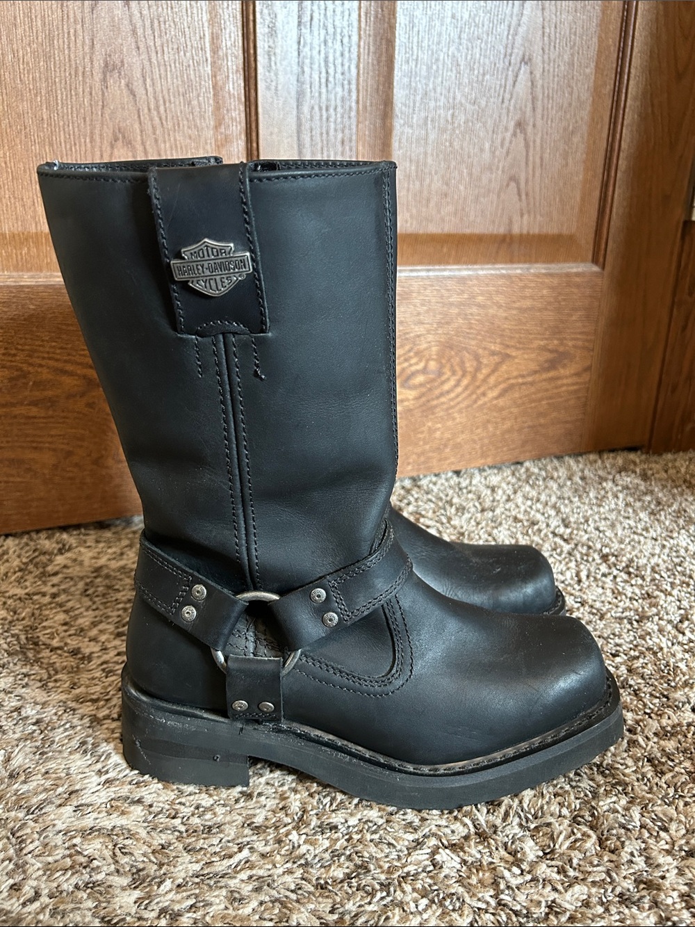 Harley Davidson Men’s Landon Leather 10” Motorcycle Boots Size 8 Biker Grunge